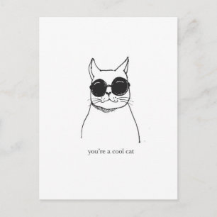 Carte Postale Illustration tirée à la main "Vous êtes un chat co