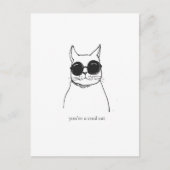 Carte Postale Illustration tirée à la main "Vous êtes un chat co (Devant)