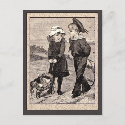 Carte Postale Illustration tirée de l'antiquité de l'enfant (Devant)