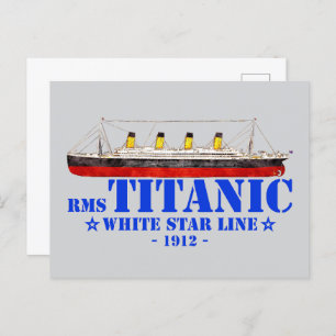 Carte Postale Illustration Titanic RMS - White Star Line 1912