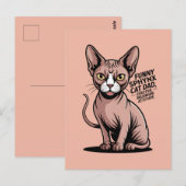 Carte Postale Illustration vectorielle de papa chat Sphynx drôle (Devant / Derrière)