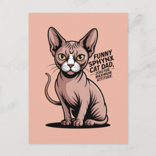 Carte Postale Illustration vectorielle de papa chat Sphynx drôle