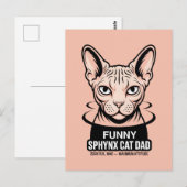 Carte Postale Illustration vectorielle de papa de chat Sphynx dr (Devant / Derrière)