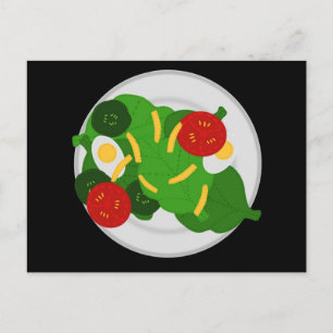Carte Postale Illustration vectorielle de salade de légumes méla