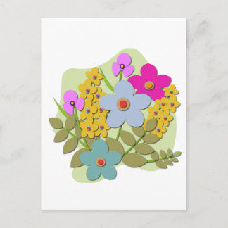Carte Postale Illustration vectorielle du bouquet de fleurs