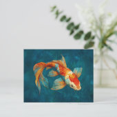 Carte Postale Illustration vibrante du poisson Koi (Debout devant)