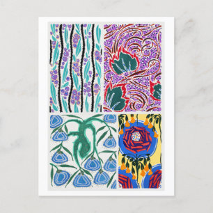 Carte Postale Illustration vintage Art Nouveau Floral