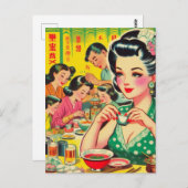 Carte Postale Illustration vintage-Asiatique (Devant / Derrière)