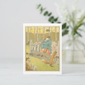 Carte Postale Illustration vintage avec animaux en Stock (Debout devant)