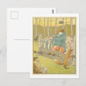 Carte Postale Illustration vintage avec animaux en Stock (Devant / Derrière)