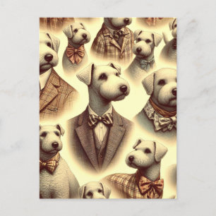 Carte Postale Illustration vintage Bedlington Terrier