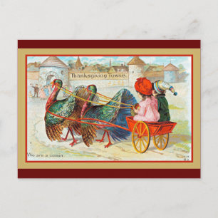 Carte Postale Illustration vintage bon thanksgiving