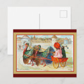 Carte Postale Illustration vintage bon thanksgiving (Devant / Derrière)