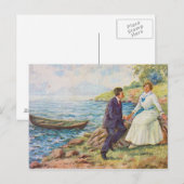 Carte Postale Illustration vintage Couple romantique (Devant / Derrière)