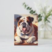 Carte Postale Illustration vintage de Bulldog (Debout devant)