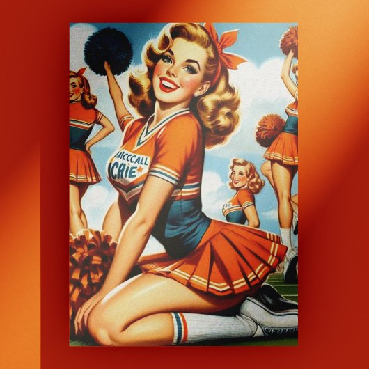 Carte Postale Illustration vintage de Cheerleaders