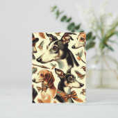 Carte Postale Illustration vintage de Greyhound (Debout devant)