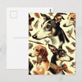 Carte Postale Illustration vintage de Greyhound (Devant / Derrière)