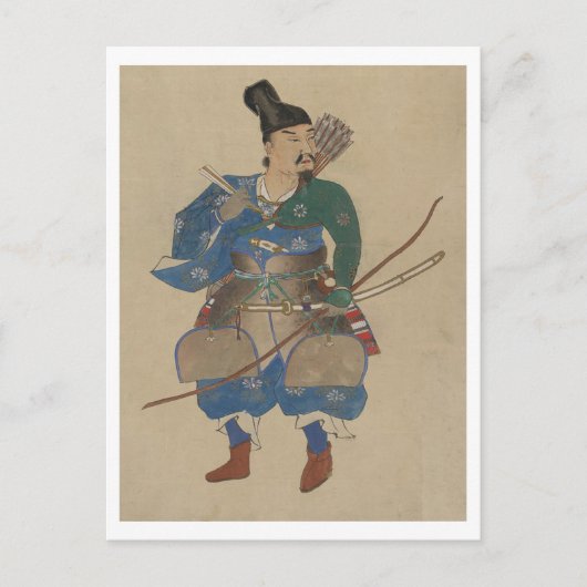 Carte Postale Illustration vintage de guerrier archer japonais d (Devant)