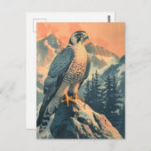 Carte Postale Illustration vintage de Gyrfalcon (Devant / Derrière)