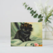 Carte Postale Illustration vintage de Kitten noir (Debout devant)