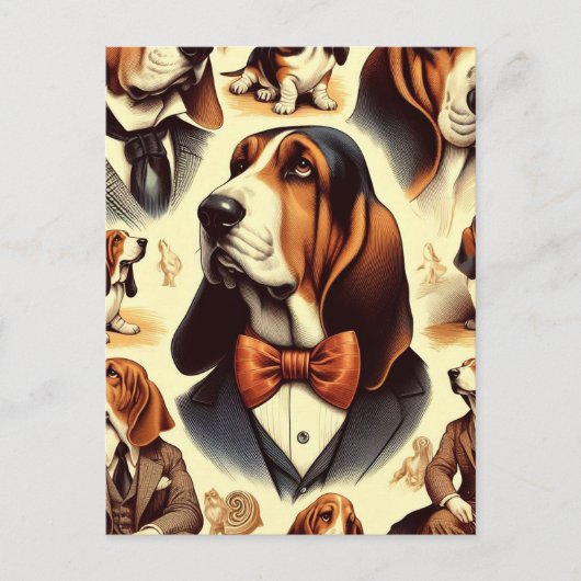 Carte Postale Illustration vintage de la coque (Devant)
