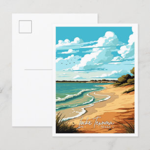 Carte Postale Illustration Vintage de Lake Texoma Texas Travel