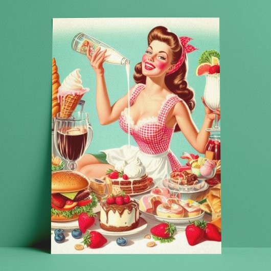 Carte Postale Illustration vintage de l'alimentation