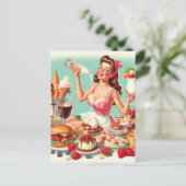 Carte Postale Illustration vintage de l'alimentation (Debout devant)