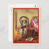 Carte Postale Illustration vintage de l'ancien enfant (Devant / Derrière)