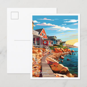 Carte Postale Illustration Vintage de Rockport Texas Travel