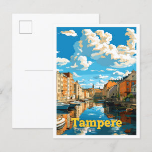 Carte Postale Illustration Vintage de voyage Tampere Finlande
