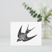Carte Postale Illustration vintage des hirondelles - Oiseaux rét (Debout devant)