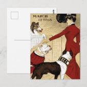 Carte Postale Illustration vintage Dog Show Art Antique (Devant / Derrière)