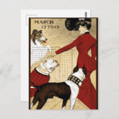 Carte Postale Illustration vintage Dog Show Art Antique (Devant / Derrière)