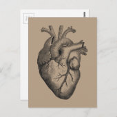 Carte Postale Illustration vintage du coeur (Devant / Derrière)