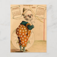 Illustration Vintage du squelette clown
