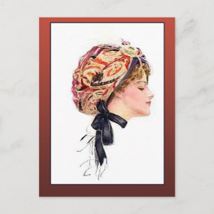 Carte Postale Illustration vintage d'une femme dans un Turban