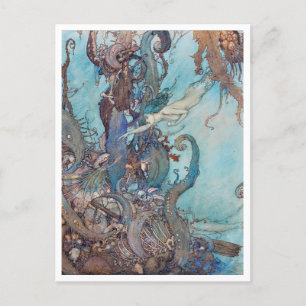 Carte Postale Illustration vintage Edmund Dulac Little Mermaid