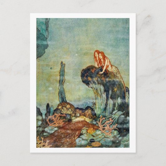 Carte Postale Illustration vintage Edmund Dulac Mermaids (Devant)
