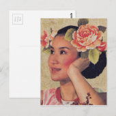 Carte Postale Illustration vintage femme chinoise (Devant / Derrière)