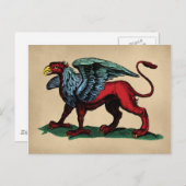 Carte Postale Illustration Vintage Griffin (Devant / Derrière)