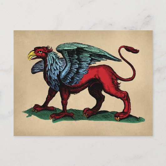 Carte Postale Illustration Vintage Griffin (Devant)