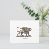 Carte Postale Illustration vintage griffin (gryphus greiff). (Debout devant)