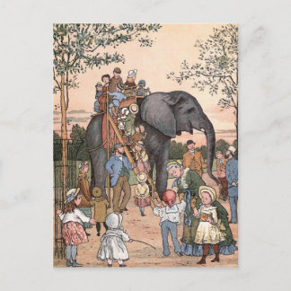 Carte Postale Illustration Vintage "Le Zoo"