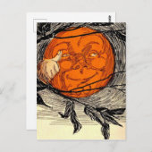 Carte Postale Illustration Vintage Orange Moon (Devant / Derrière)