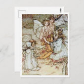 Carte Postale Illustration vintage par Arthur Rackham Fairies (Devant / Derrière)