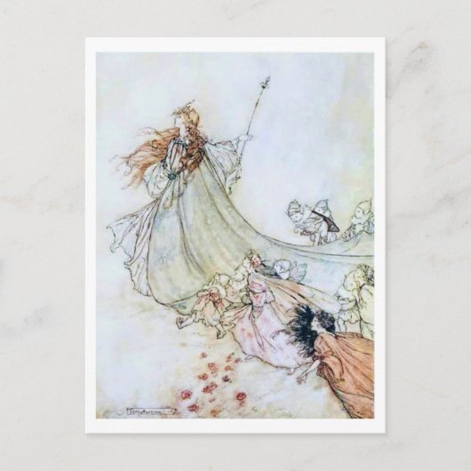 Carte Postale Illustration vintage par Arthur Rackham Titania (Devant)
