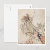 Carte Postale Illustration vintage par Arthur Rackham Titania (Devant / Derrière)