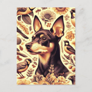 Carte Postale Illustration vintage Pinscher